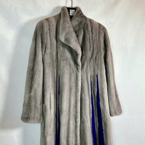 Gray Mink Fur Coat, Denmark Fur, Blue Iris Color Saks Fifth Avenue