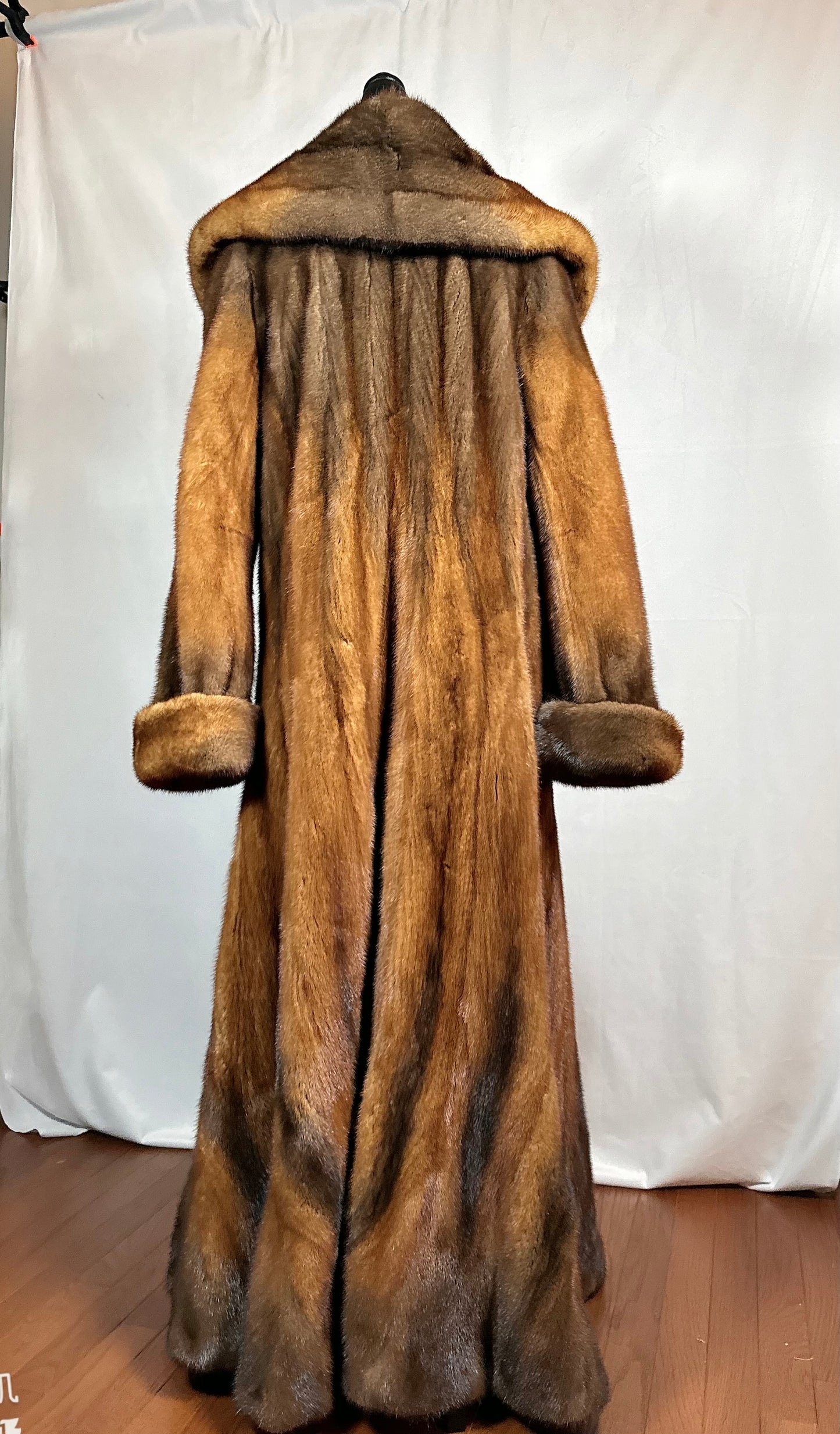 Brown Mink Fur Coat, Cognac Full Length Fur Coat Designer Miller’s Fur