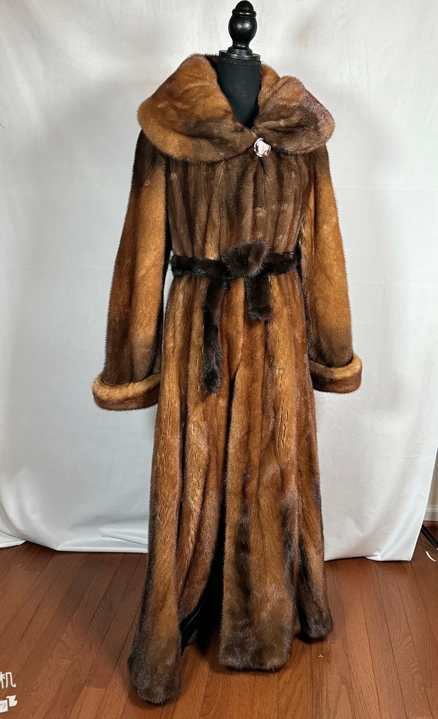 Brown Mink Fur Coat, Cognac Full Length Fur Coat Designer Miller’s Fur