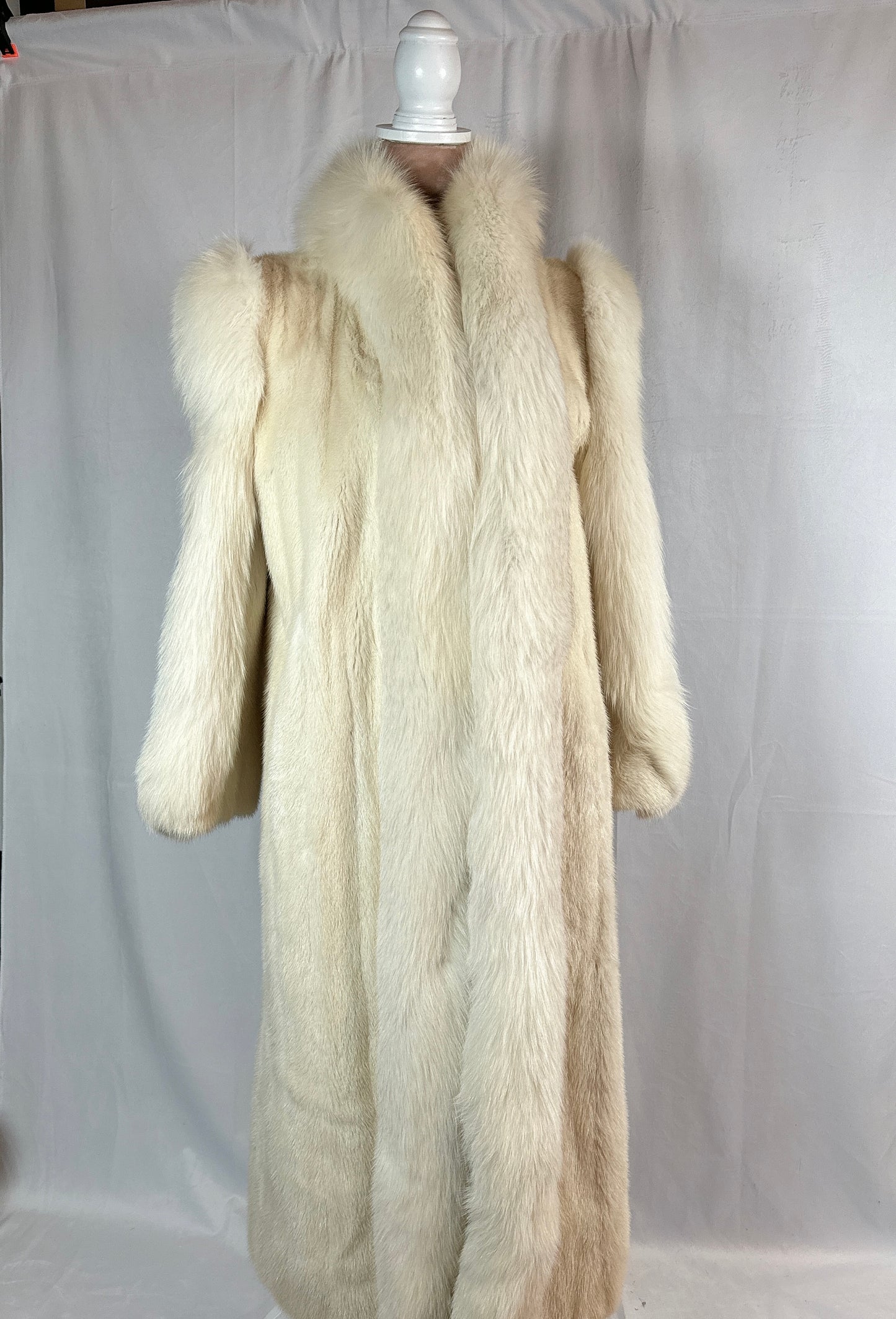 White Blush Fur Coat, Woman Size Small to Medium