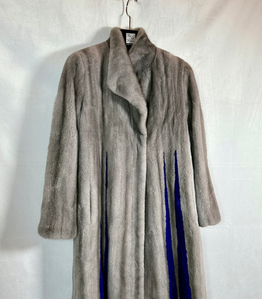 Gray Mink Fur Coat, Denmark Fur, Blue Iris Color Saks Fifth Avenue