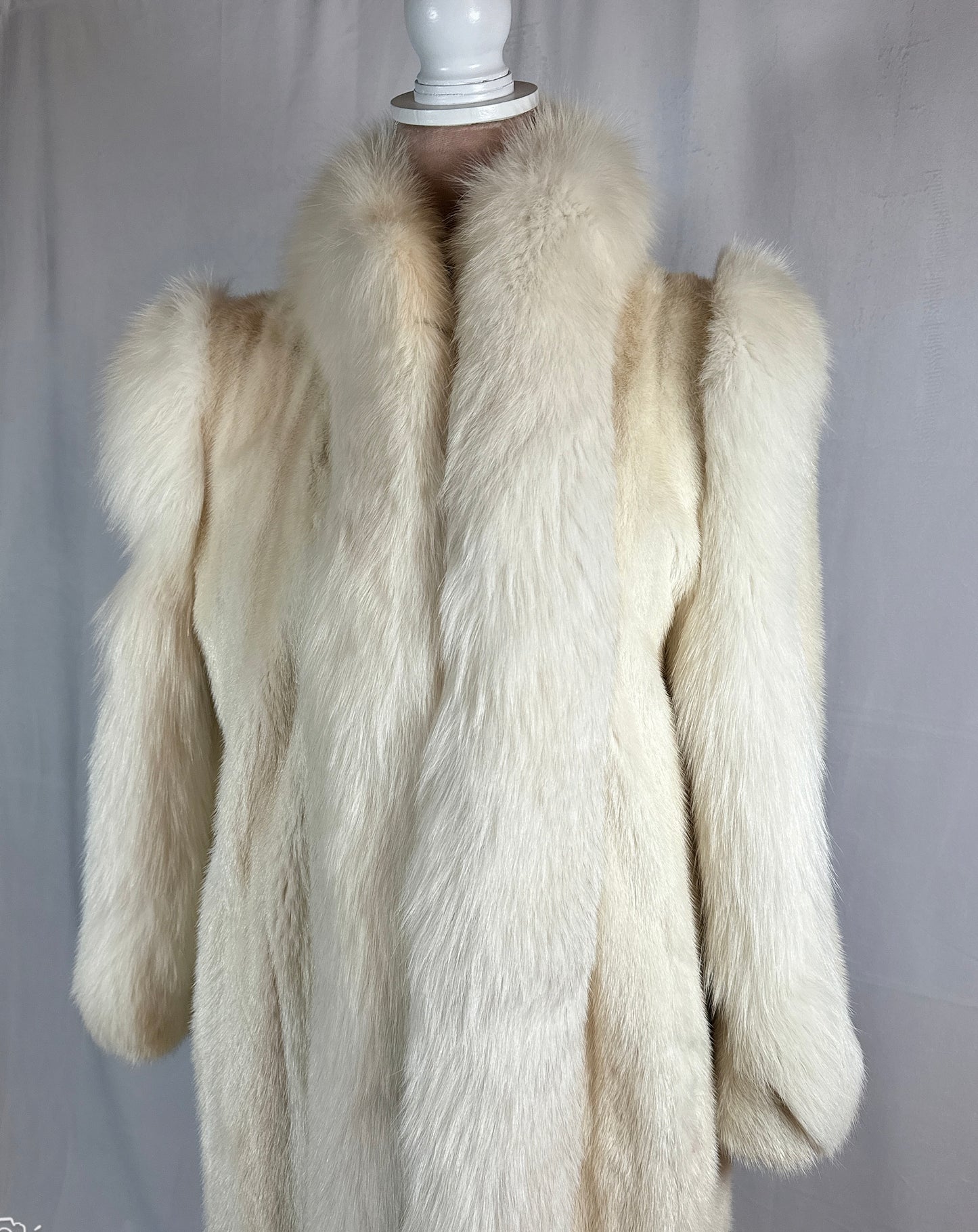 White Blush Fur Coat, Woman Size Small to Medium