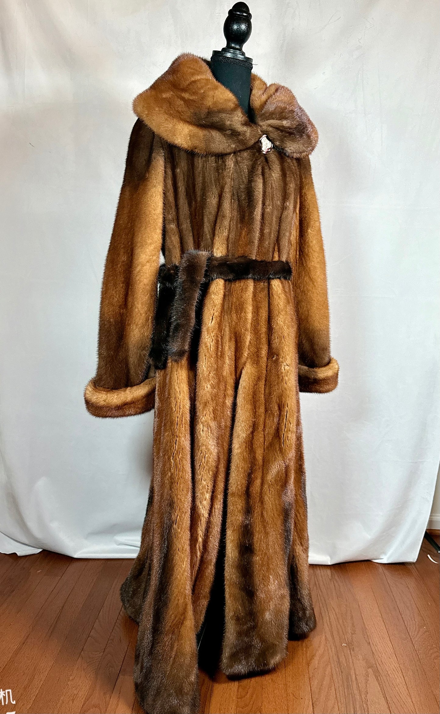 Brown Mink Fur Coat, Cognac Full Length Fur Coat Designer Miller’s Fur