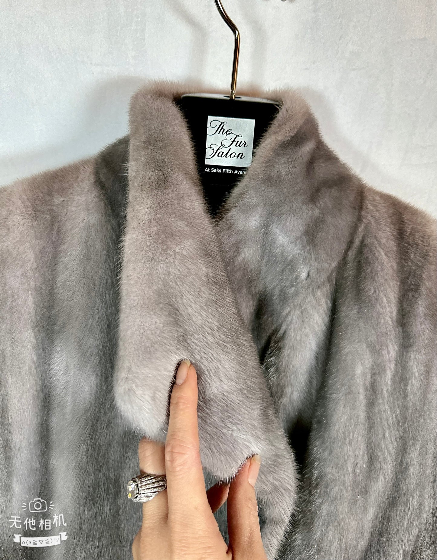 Gray Mink Fur Coat, Denmark Fur, Blue Iris Color Saks Fifth Avenue