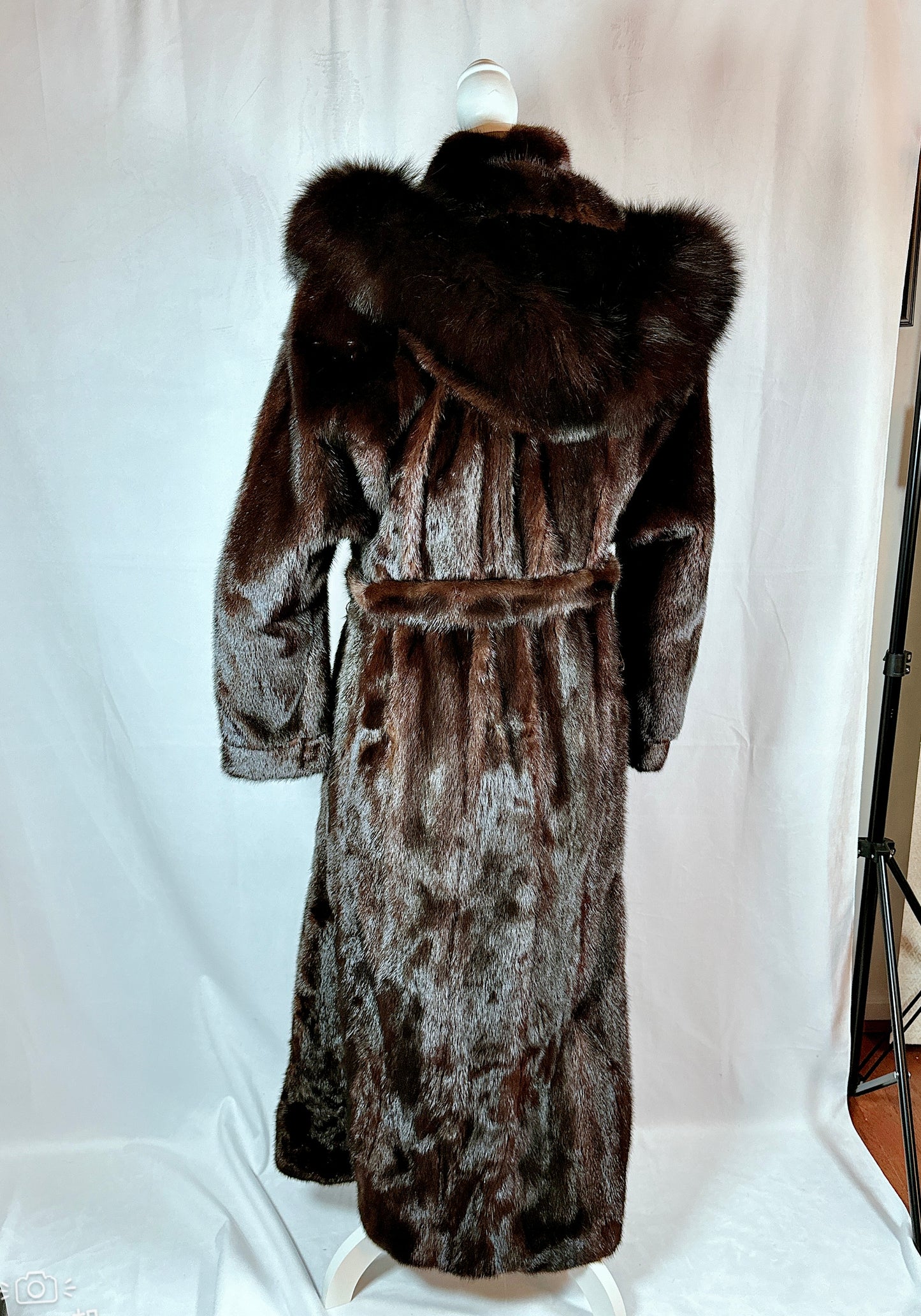 Mink Fur Coat, Mahogany, Full Length (Size: Womens 6-8)