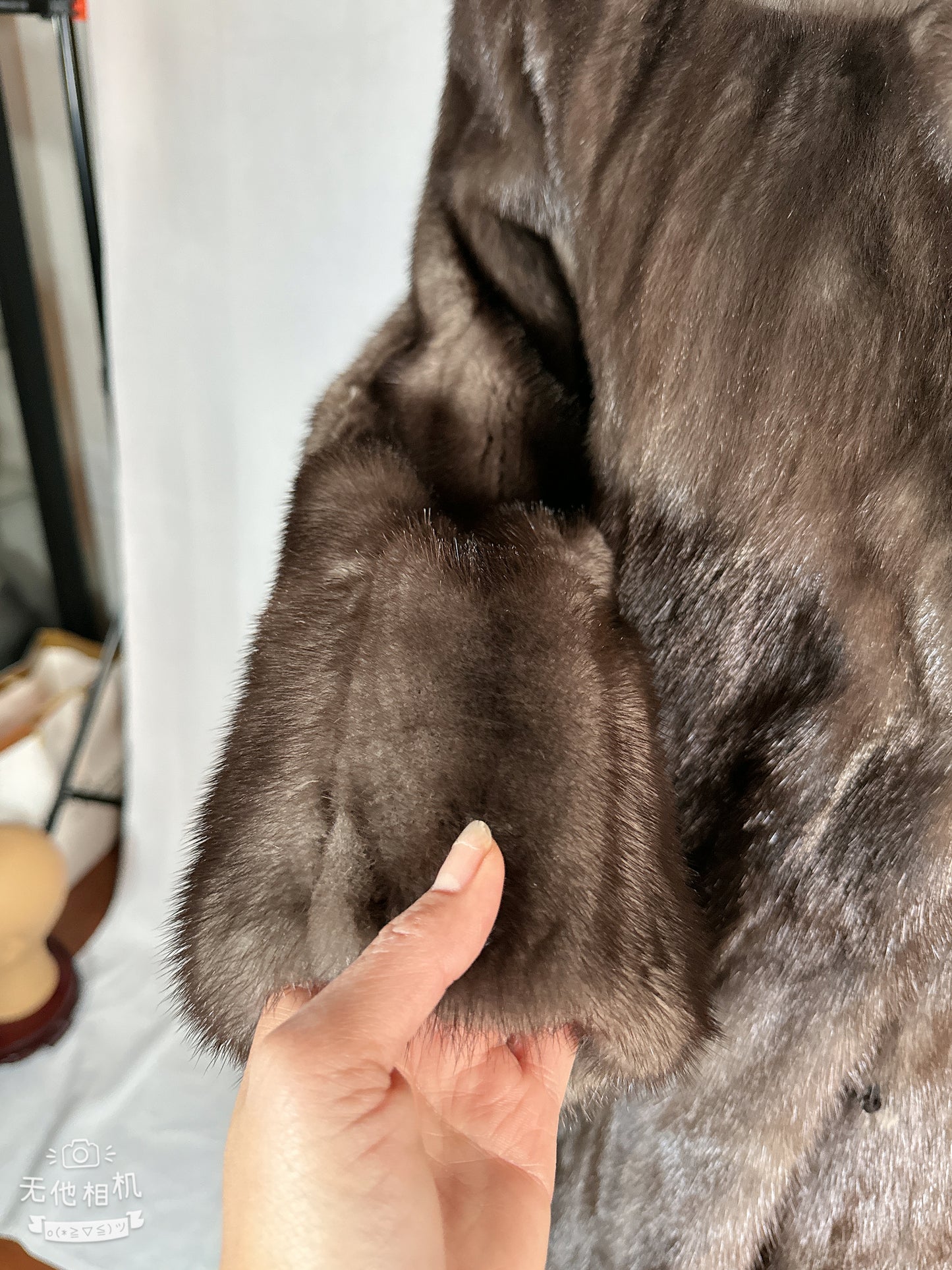 Mink Fur Coat, Full Length Coat, Grey Color, Size Medium to Large