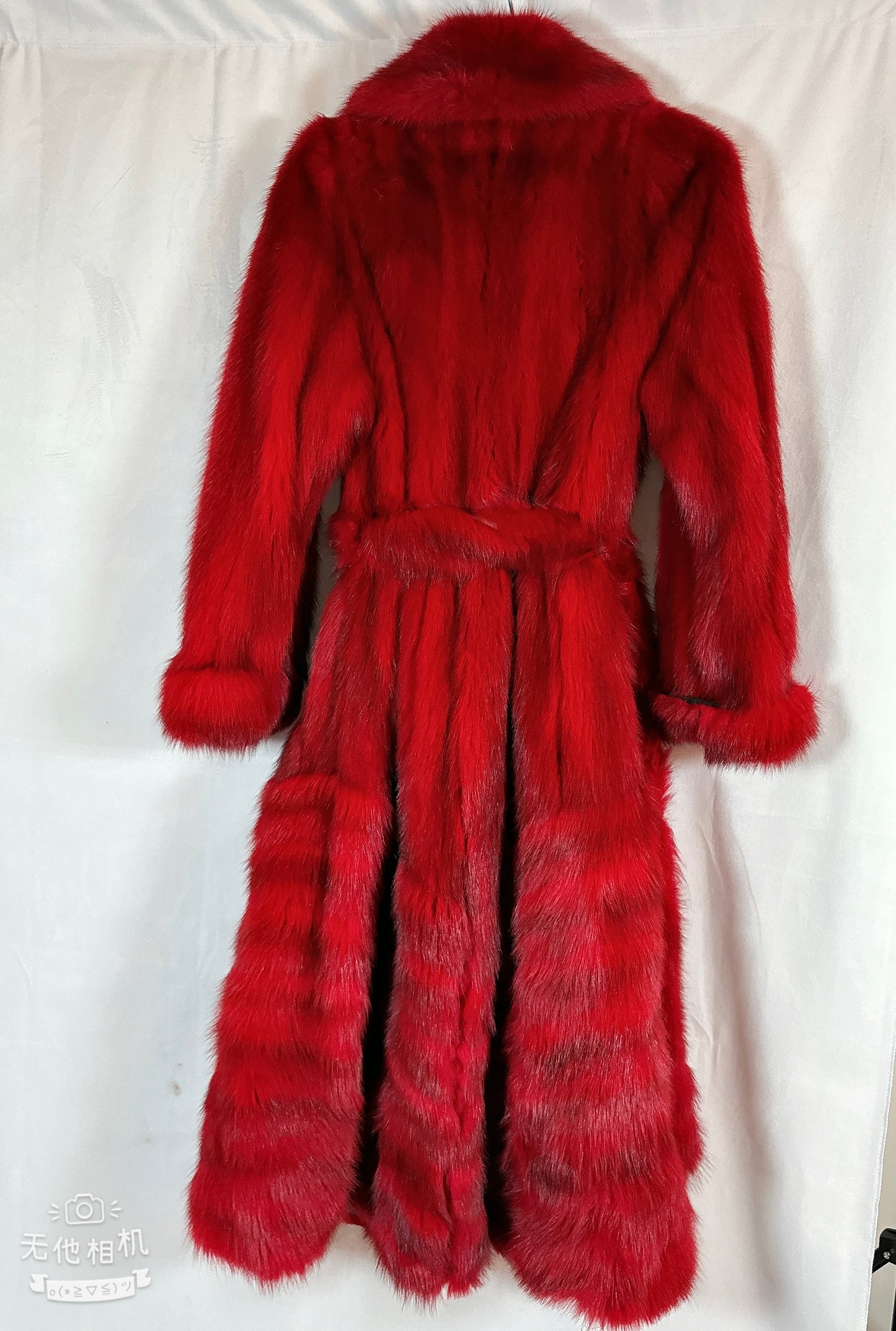 Red Fur Coat, Stone Marten Sable, Full Length Woman Size 6-8