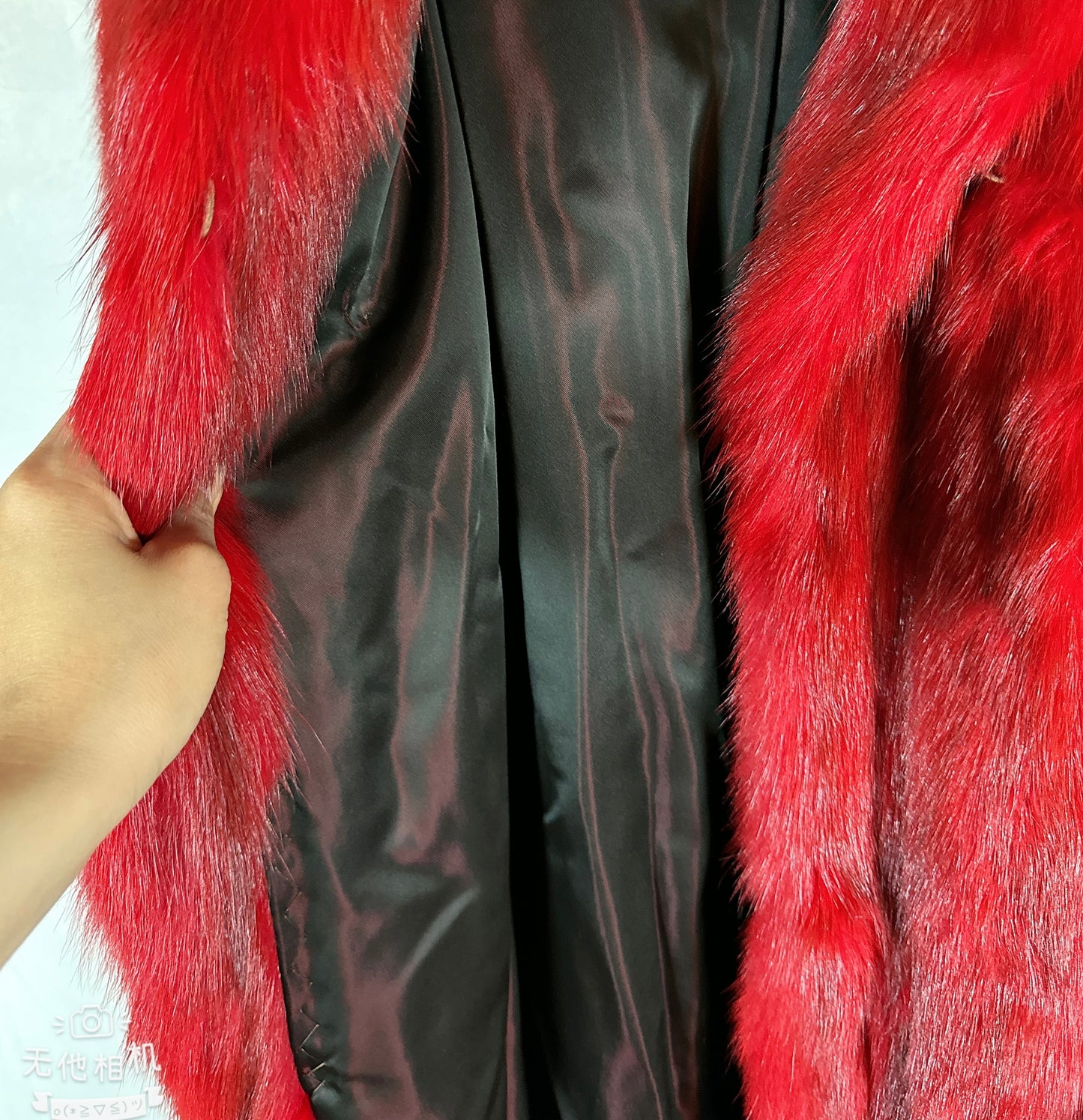 Red Fur Coat, Stone Marten Sable, Full Length Woman Size 6-8