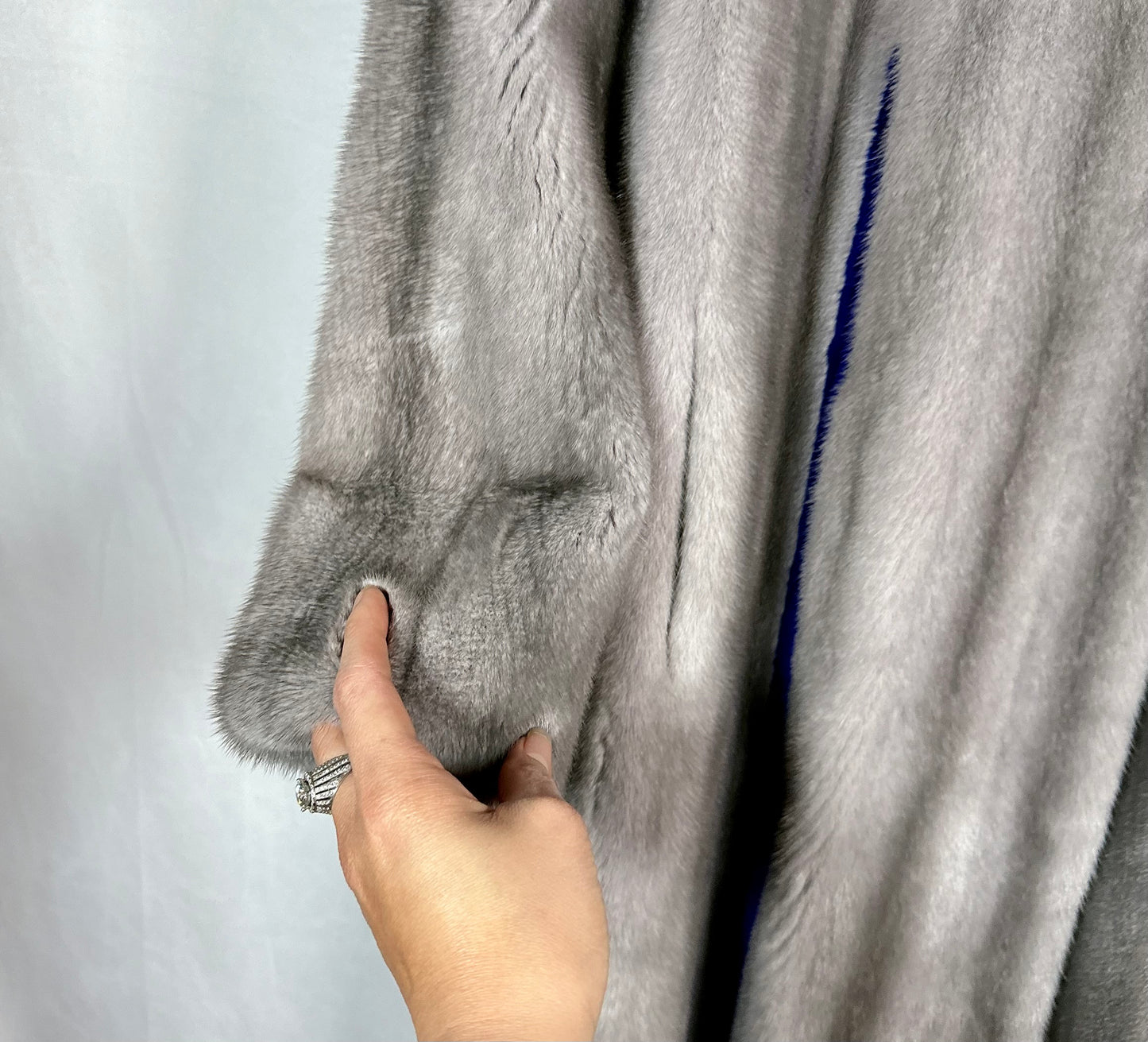 Gray Mink Fur Coat, Denmark Fur, Blue Iris Color Saks Fifth Avenue