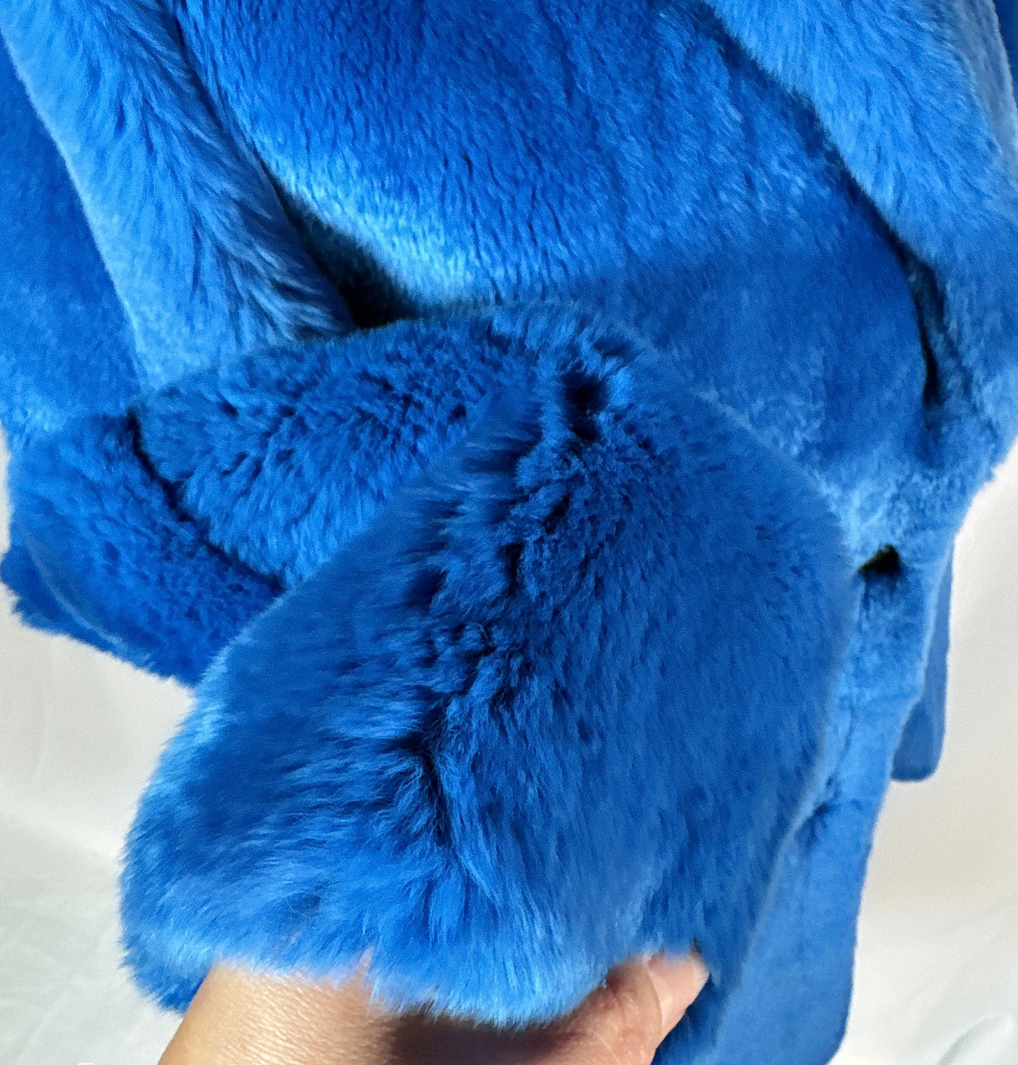 Maje Fur Coat Blue Rabit Fur Coat, Size Small, Woman Size 2-4