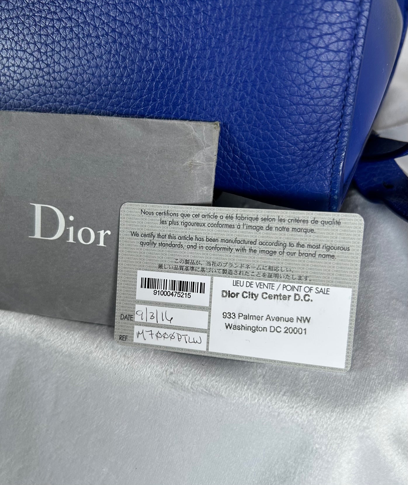 Christian Dior Diorever Calfskin Large Flap Blue Satchel Handbag