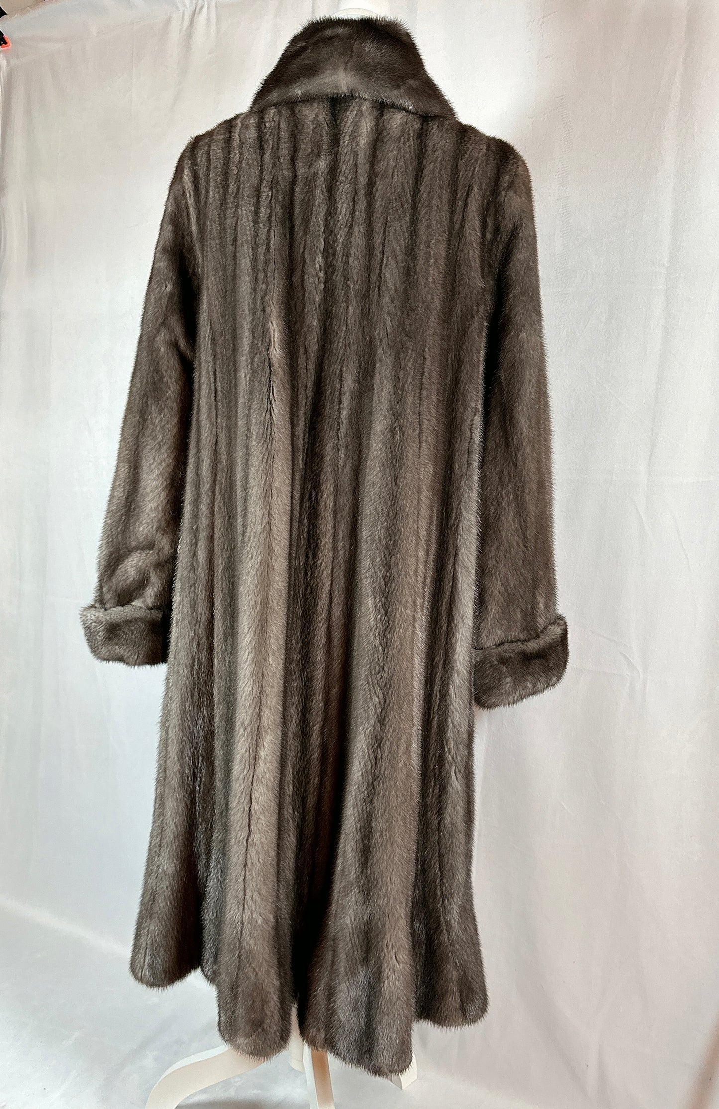 Fur Mink Coat, Full Length Coat, Blue Iris, Size M 4-6