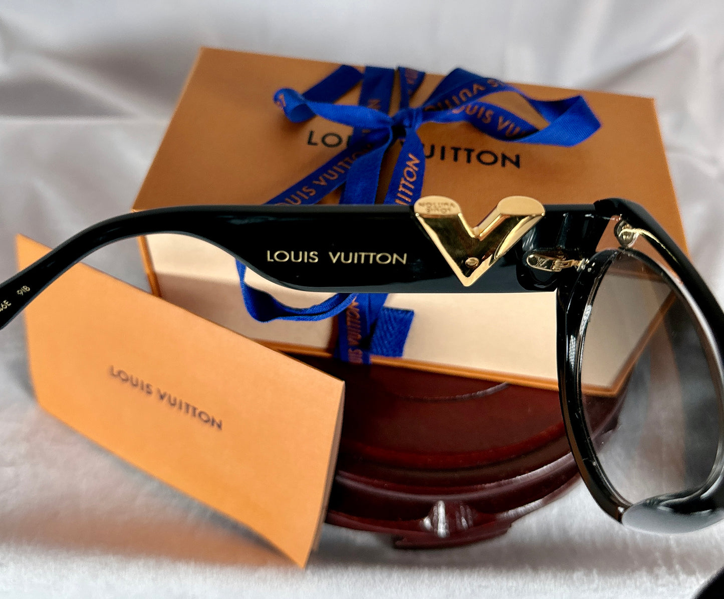 Louis Vuitton Sunglasses Black Gold Clear My Fair Lady Studs Z1146E