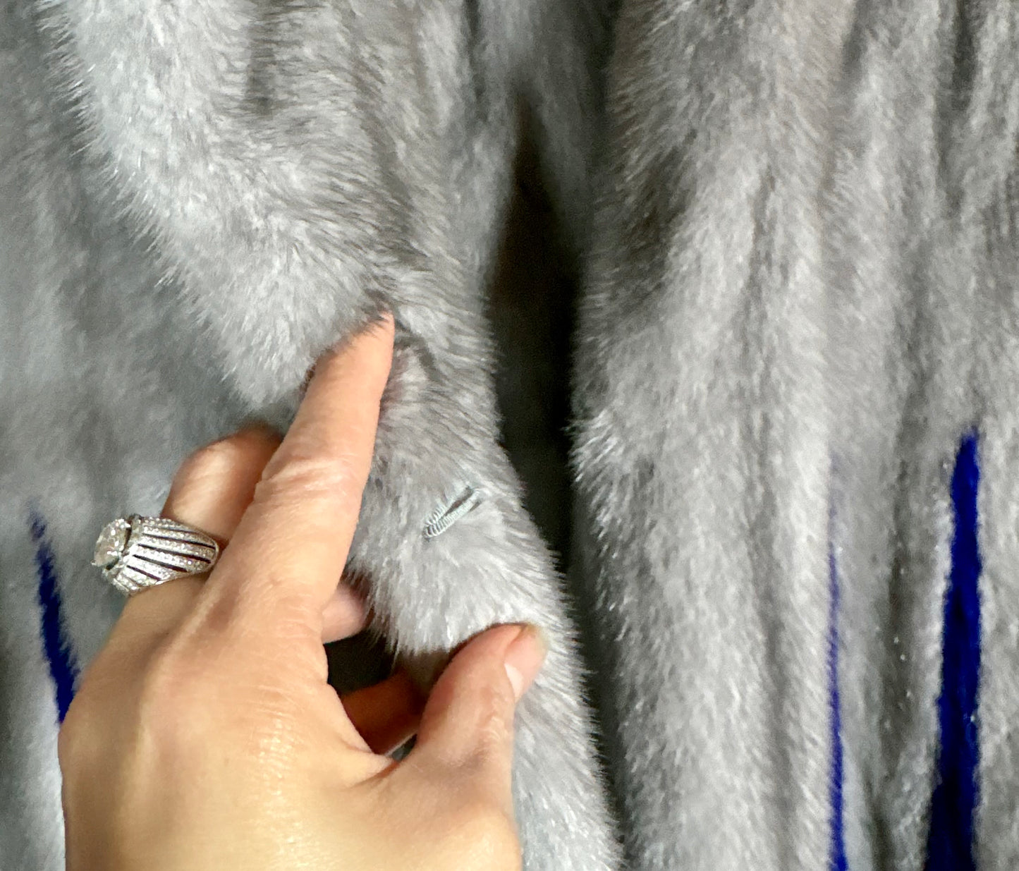 Gray Mink Fur Coat, Denmark Fur, Blue Iris Color Saks Fifth Avenue