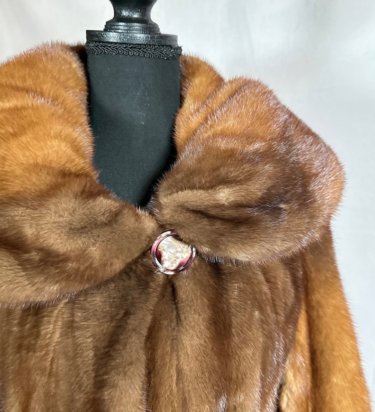 Brown Mink Fur Coat, Cognac Full Length Fur Coat Designer Miller’s Fur