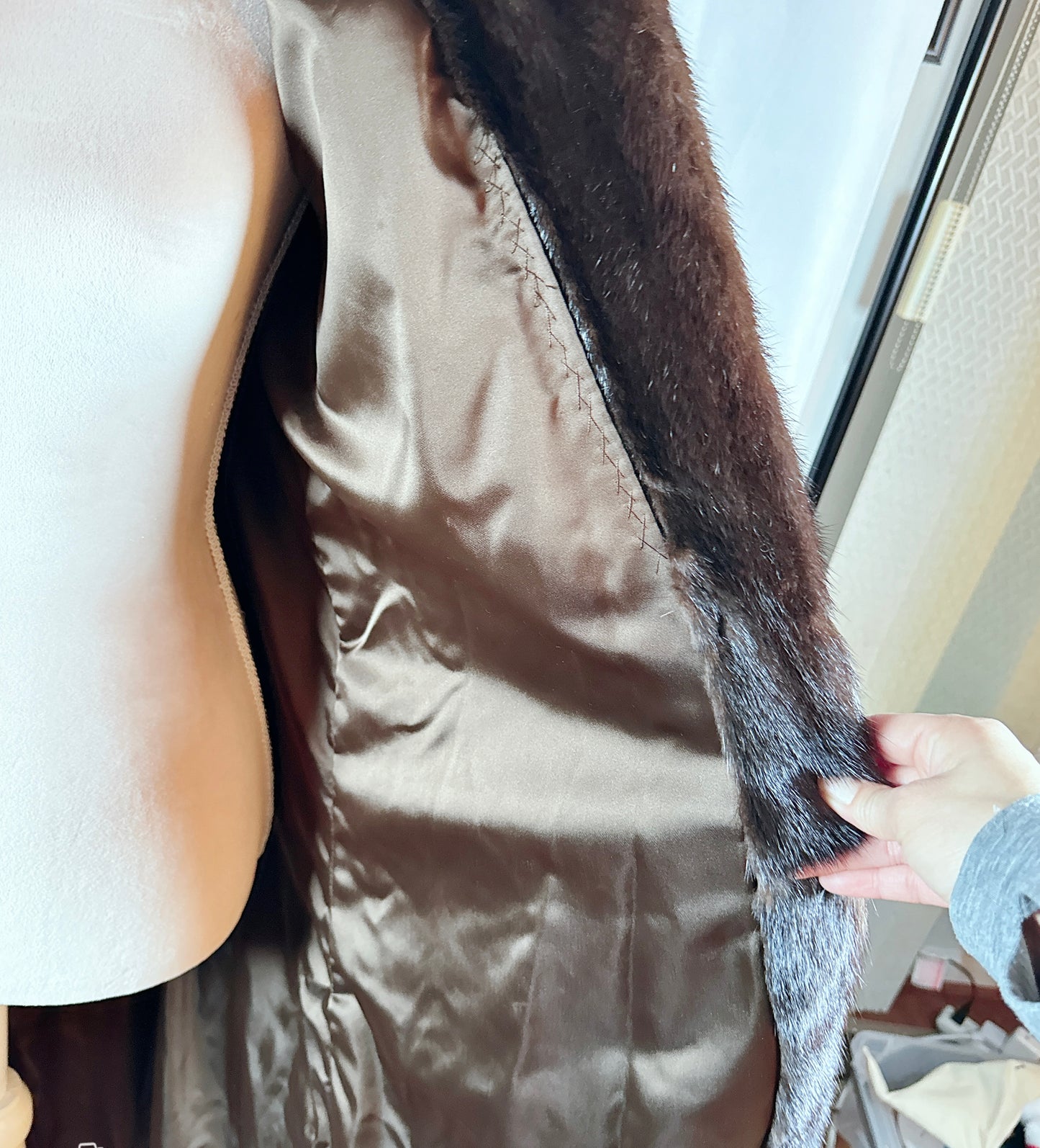 Mink Fur Coat, Mahogany, Full Length (Size: Womens 6-8)