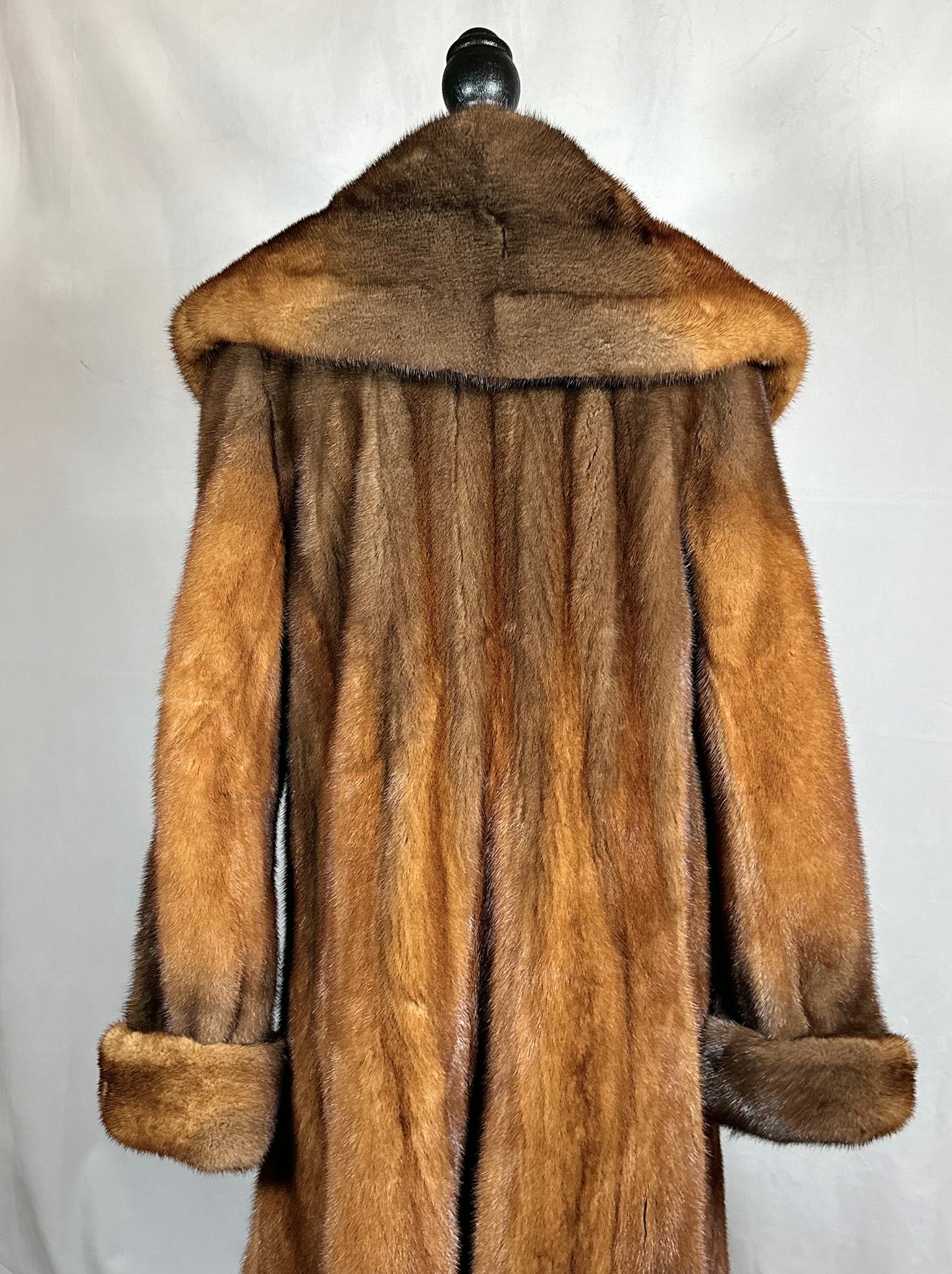 Brown Mink Fur Coat, Cognac Full Length Fur Coat Designer Miller’s Fur